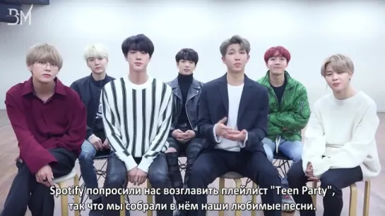 [RUS SUB][29.12.17] BTS Message for Spotify Indonesia