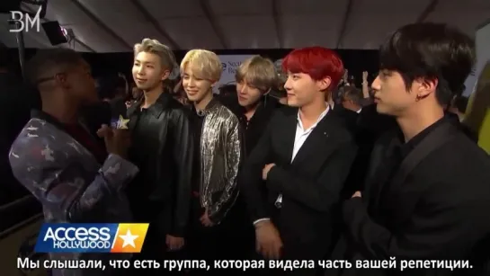 [RUS SUB][20.11.17] BTS for Access Hollywood @ The American Music Awards Red Carpet