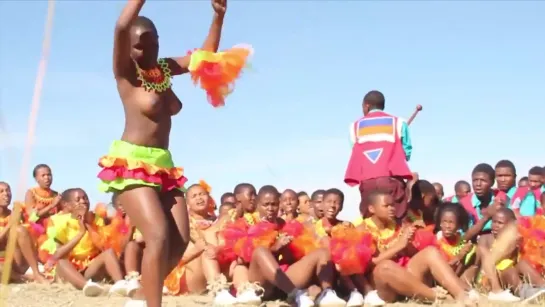 Daddys Little Half Naked African Zulu Black Girls Dancing