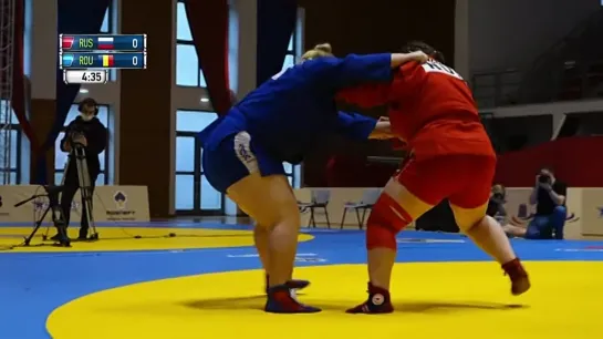 KALGINA (RUS) vs PRODAN (ROU). Junior W +80 kg. World Youth and Junior Sambo Championships 2021