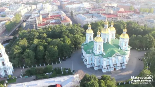 Санкт-Петербург утром, съемка с воздуха