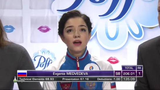 2015 GP Skate America. Ladies - FP. Evgenia MEDVEDEVA