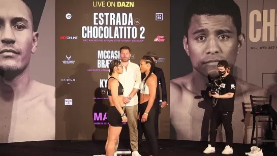 JESSICA McCASKILL vs CECILIA BRAEKHUS / WEIGH IN  FACE OFF