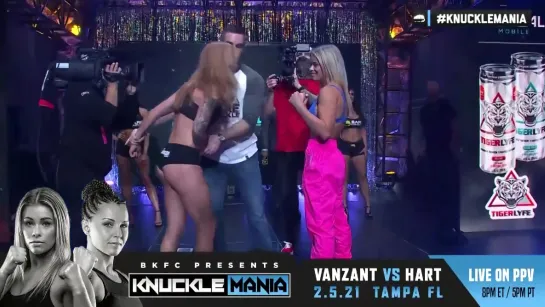 Paige VanZant (126) vs. Britain Hart (124.4) - Weigh-in Face-Off - (BKFC: KnuckleMania)