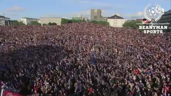 Iceland Fans Perform A Viking Clap To Welcome Home Players