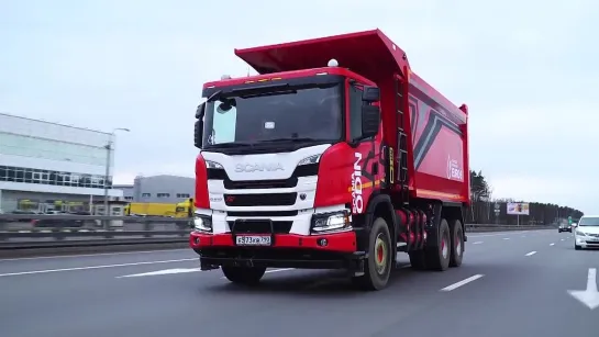 Метановая Scania - углевоз с российским кузовом. 410 сил, 189 кубометров газа