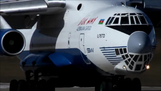 Ilyushin IL-76TD extreme engine close-up Departure (HD)