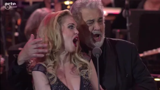 Plácido Domingo with two sopranos. Open Air Concert at Loreley (2013)