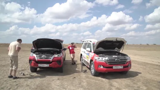 ШЁЛКОВЫЙ ПУТЬ - 2. Первый день гонки Rally Silk Way. Toyota Land Cruiser - гоночные приколы на сервисе