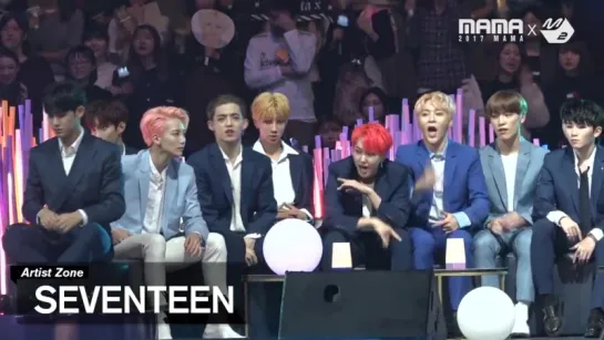 [VK][29.11.2017] Seventeen reaction to MONSTA X ' s Performance @ 2017 MAMA in Japan