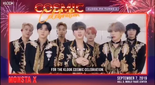 [VK][24.08.2019] MONSTA X's message for Klook Cosmic Celebration