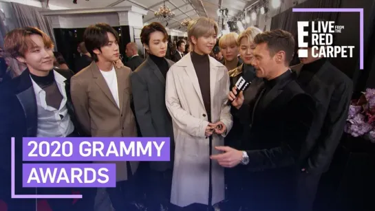 BTS Gives a Preview of Their Grammys Performance  E! Red Carpet & Award Shows [RUS SUB]