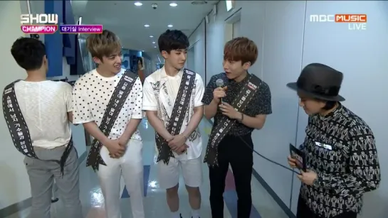 [RAW|VK][15.07.2015] Monsta X Backstage Интервью Вонхо на Show Champion