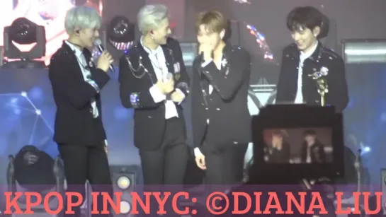 [Fancam][14.07.2017] The 1st World Tour: Beautiful in New York (ment talk)