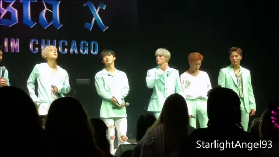 [Fancam][12.07.2017] The 1st World Tour: 'Beautiful' in Chicago Monsta X (Talk Session)