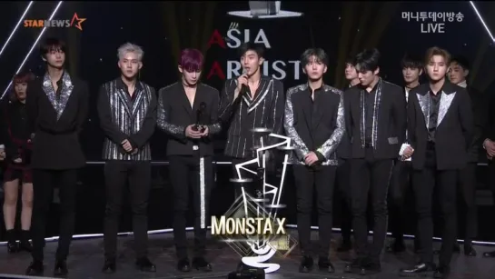 [VK][15.11.2017] MONSTA X win 'Best Entertainer Award' @ 2017 Asia Artist Awards