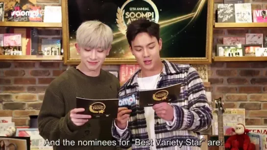 [VK][06.01.2017] Best Variety Star in Soompi Awards!