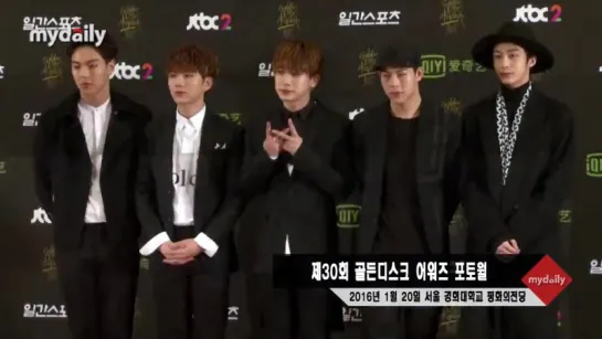 [RAW|VK][20.01.2016] Monsta X Golden Disk Awards Red Carpet @MYDAILY