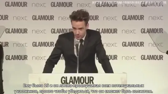 Liam Payne presenting award to James Corden at Glamour Awards [RUS SUB]