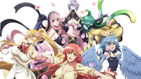 аниме 2015 18+ Повседневная жизнь с девушками-монстрами 1-12 из 12 Monster Musume no Iru Nichijou все серии