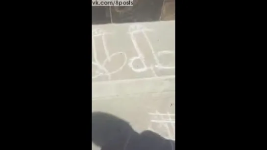 Маленькая дочка нарисовала жирафов, похожих на член / girl draws little giraffes on the stairs of his house, looks like penis