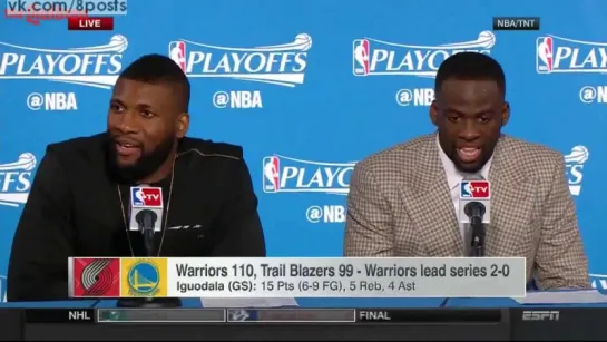 Баскетболист Дрэймонд Грин ЗАВИС на пресс-конференции / Draymond Green Freezes During Post-Game Press Conference