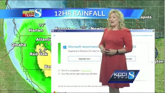 Во время прогнозы погоды на экран вылезло обновление Виндоус 10 / MICROSOFT WINDOWS 10 Update Interrupts Weather Funny FAIL