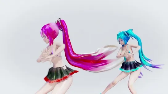 MMD R-18 [EROTIC] Miku  Luka Sea Breeze Author F_Dry