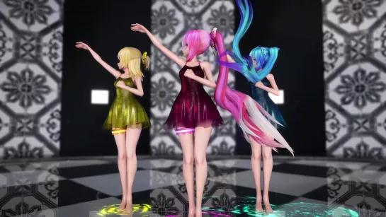 MMD R-18 [NORMAL] Miku & Luka & Rin Club Majesty Author F_Dry