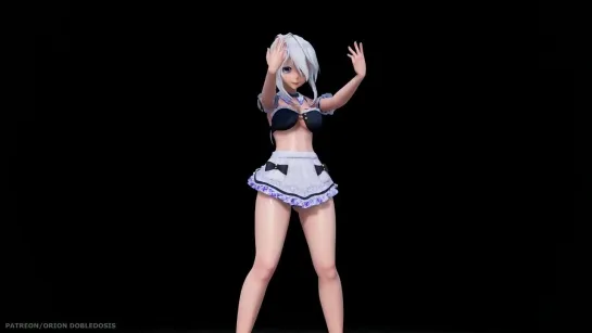 MMD R-18 [NORMAL] Haku Maid Zutter Author Orion Dobledosis