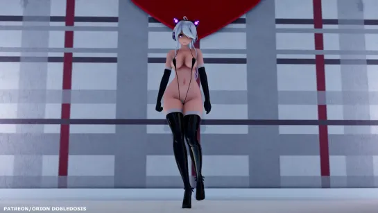 MMD R-18 [NORMAL] Haku Black Suit Number Nine Author Orion Dobledosis