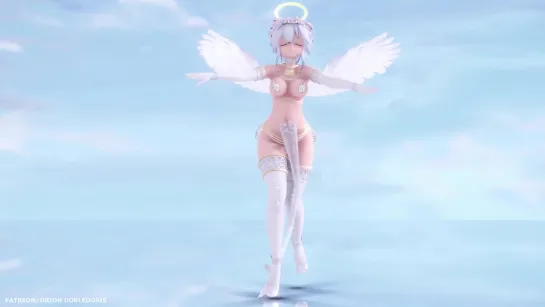 MMD R-18 [NORMAL] Haku Angel Deep Blue Town Author Orion Dobledosis