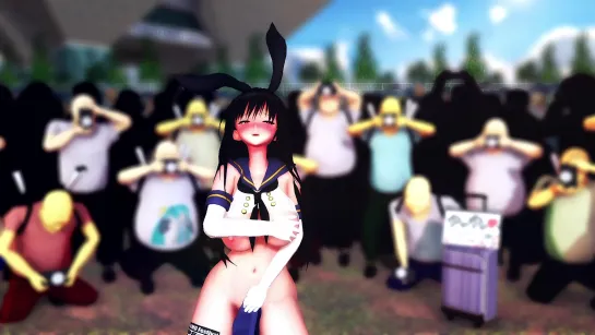 MMD R-18 [Extra Ver2] Yui Kotegawa Hypnosis Exposure Cosplay Event Author AquiNas