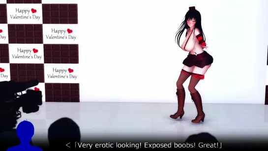 MMD R-18 [Erotic Ver1] Yui Kotegawa In Suspenders Valentine Day Dance Author AquiNas