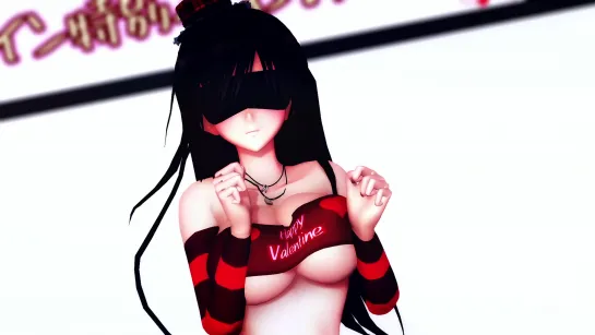 MMD R-18 [Erotic Ver3] Yui Kotegawa In Blindfold Valentine Day Dance Author AquiNas