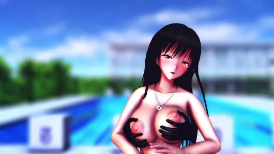 MMD R-18 [Extra Ver2] Yui Kotegawa In Shinshi Hands Swimsuit Apple Pie Author AquiNas