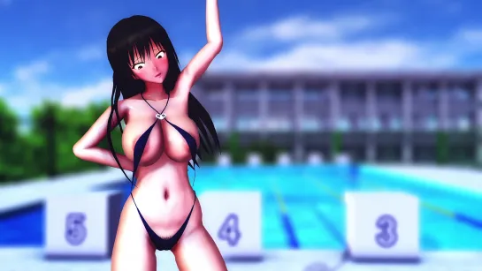 MMD R-18 [Extra] Yui Kotegawa in Erotic Swimsuit Preparatory Exercise Author AquiNas