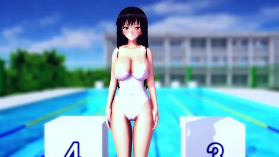 MMD R-18 [Normal] Yui Kotegawa in White Swimsuit Preparatory Exercise Author AquiNas