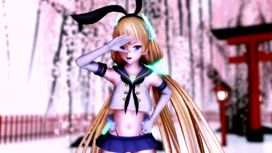 MMD R-18 [Normal] Angela Shimakaze Cosplay Gokuraku Jodo Author Aquinas