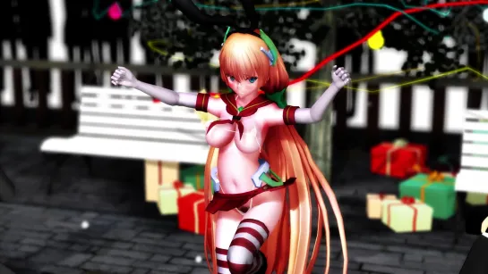 MMD R-18 [Erotic] Angela Shimakaze Cosplay Gentleman Christmas Author Aquinas