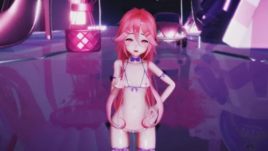 MMD R-18 [EROTIC] Pink Yamakaze Im Your Bass Creator Author Red Eyes Lunatic