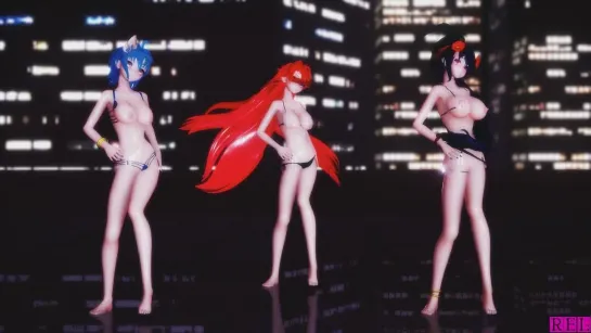 MMD R-18 [EROTIC] Rias  Akeno  Xenovia So Sexy Author Red Eyes Lunatic