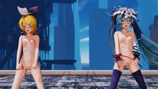 MMD R-18 [Extra] Miku  Rin Disturn Manic Girl Author GHK MMD