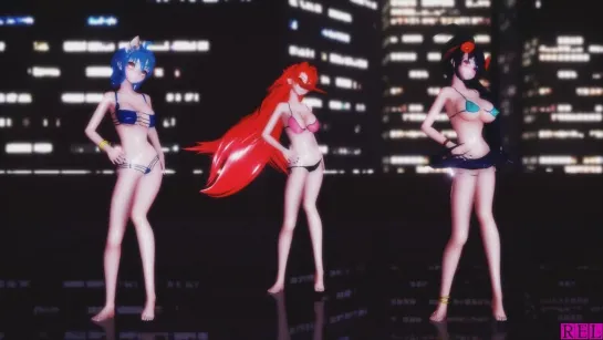 MMD R-18 [NORMAL] Rias & Akeno & Xenovia So Sexy Author Red Eyes Lunatic