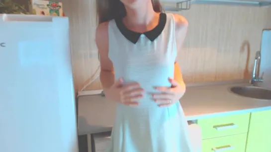 Young Lolita Masturbates In The Kitchen Before The Webcam 1