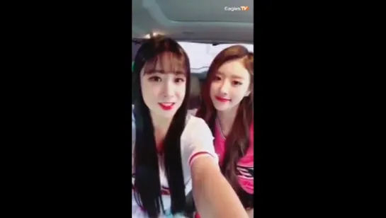 [170831] Mijoo & Jiae @ Фейсбук Hanwha Eagles