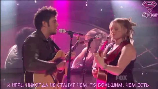 Crystal Bowersox & Lee Dewyze - Falling Slowly (American Idol) [рус.саб]