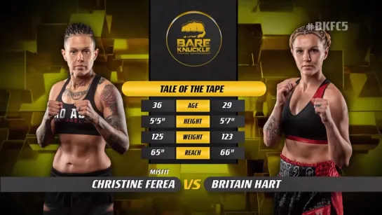 Bare Knuckle Fighting Championship 5: Christine Ferea vs Britain Hart