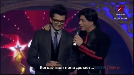 Airtel superstar award 2011 shahrukh khan on stage с русскими субтитрами.avi