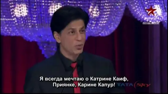 Airtel superstar award 2011 shahrukh khan on stage с русскими субтитрами.avi